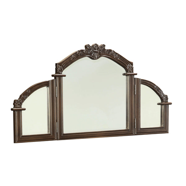 Homeroots 24" Oak Abstract Wood Framed Dresser Mirror  Mdf 286544