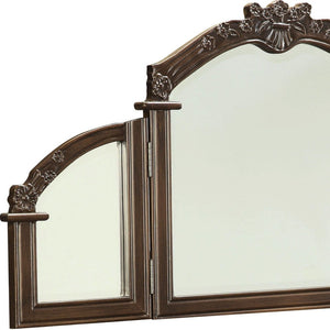Homeroots 24" Oak Abstract Wood Framed Dresser Mirror  Mdf 286544