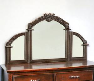 Homeroots 24" Oak Abstract Wood Framed Dresser Mirror  Mdf 286544