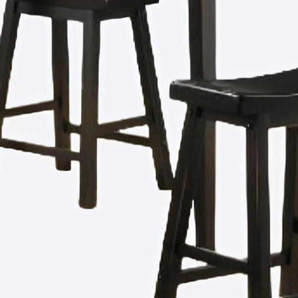 Homeroots Five Piece Black Square Dining Set  Wood 286546