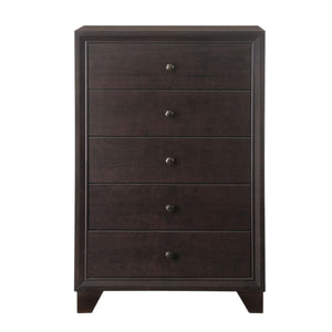 HomeRoots 31" Espresso Solid Wood Five Drawer Dresser - Stylish Storage Solution for Any Bedroom Décor Needs! 286549