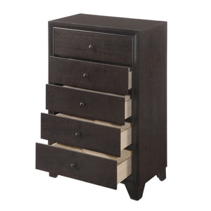 HomeRoots 31" Espresso Solid Wood Five Drawer Dresser - Stylish Storage Solution for Any Bedroom Décor Needs! 286549