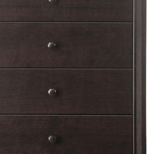HomeRoots 31" Espresso Solid Wood Five Drawer Dresser - Stylish Storage Solution for Any Bedroom Décor Needs! 286549