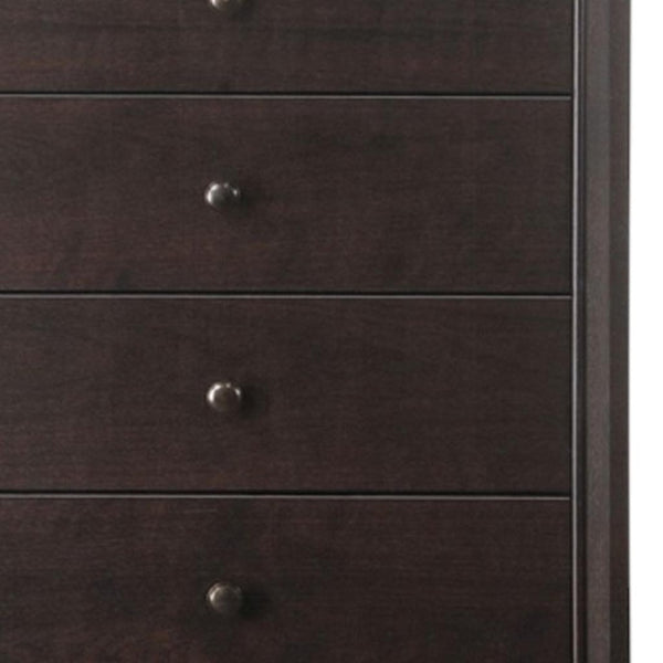 HomeRoots 31" Espresso Solid Wood Five Drawer Dresser - Stylish Storage Solution for Any Bedroom Décor Needs! 286549