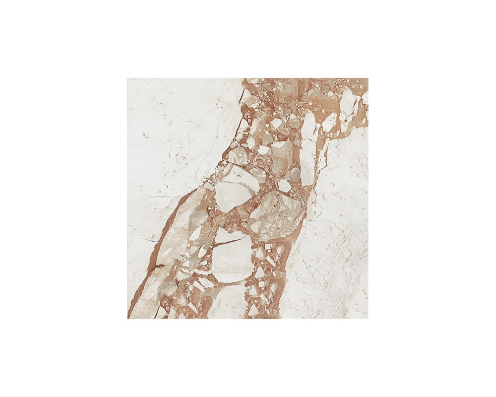Sunpan LAROS End Table - Stunning Crema Breccia Marble Accent for Modern Living Spaces and Décor Cream 112367