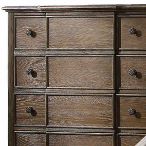 HomeRoots 60" Solid Wood Nine Drawer Double Dresser - Elegant Dark Brown Finish for Timeless Bedroom Storage 5 286558