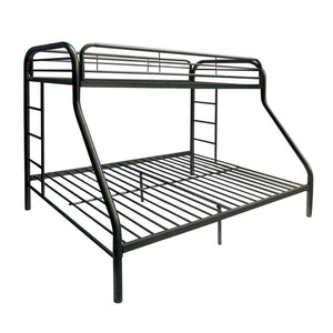 Homeroots Black Twin Over Full Contemporary Metal Bunk Bed Black Metal 286573