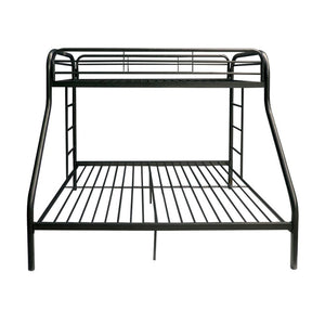 Homeroots Black Twin Over Full Contemporary Metal Bunk Bed Black Metal 286573