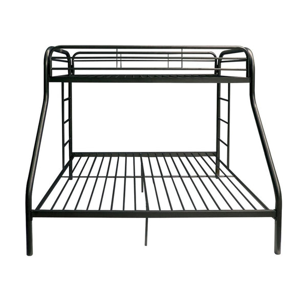 Homeroots Black Twin Over Full Contemporary Metal Bunk Bed Black Metal 286573