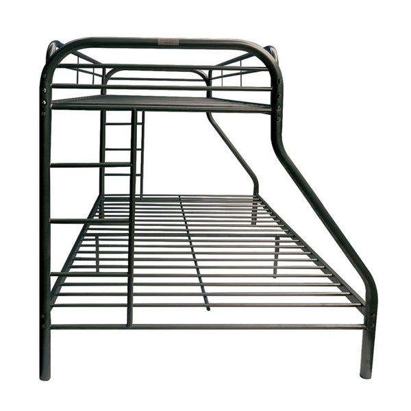 Homeroots Black Twin Over Full Contemporary Metal Bunk Bed Black Metal 286573