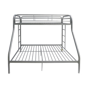 Homeroots 78" X 54" X 60" Twin Over Full Silver Metal Tube Bunk Bed Silver Metal 286578