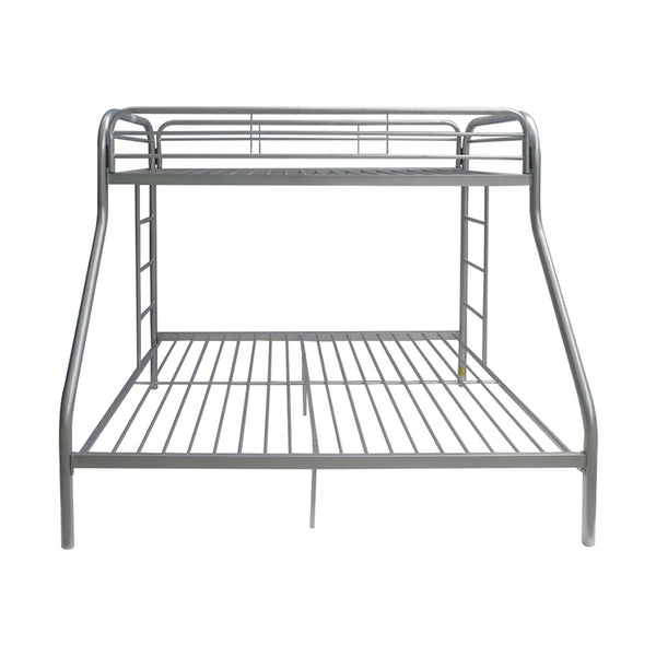 Homeroots 78" X 54" X 60" Twin Over Full Silver Metal Tube Bunk Bed Silver Metal 286578