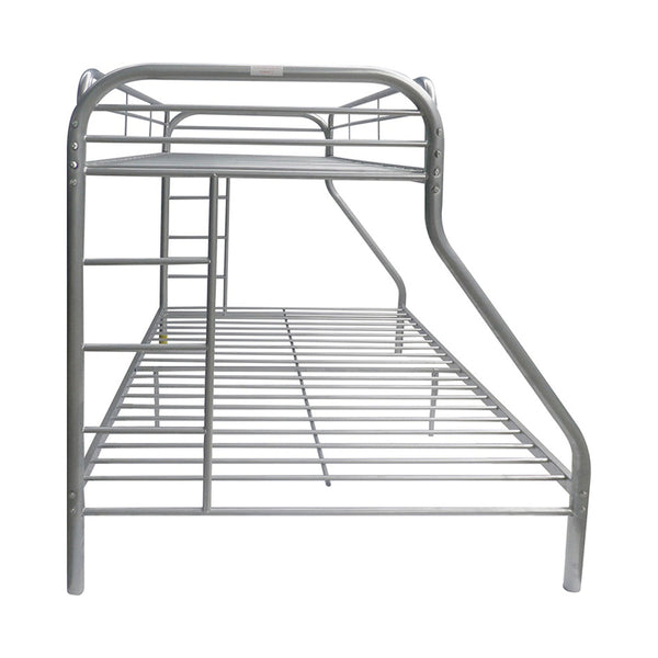 Homeroots 78" X 54" X 60" Twin Over Full Silver Metal Tube Bunk Bed Silver Metal 286578