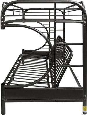 Homeroots Black Twin Over Full Contemporary Metal Bunk Bed Black Metal 286584