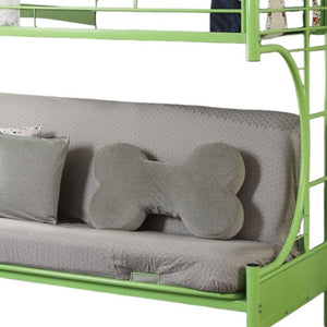 Homeroots 78" X 41" X 65" Twin Over Full Green Metal Tube Futon Bunk Bed Green Metal 286585