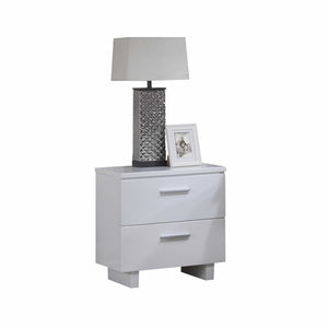 Homeroots 23" White Two Drawers Mirrored Nightstand   286602