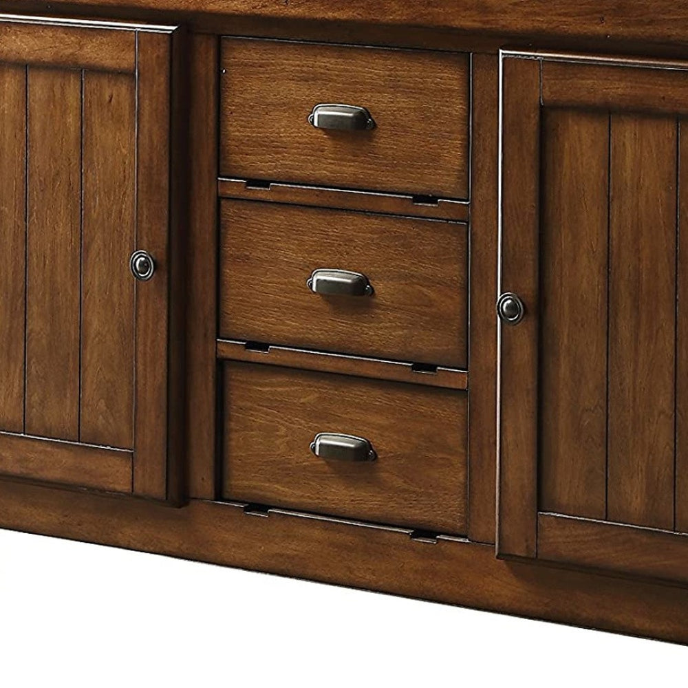 HomeRoots Rustic Farmhouse Rolling Kitchen Cart - Versatile Storage & Prep Space with Timeless Charm & Style 286605