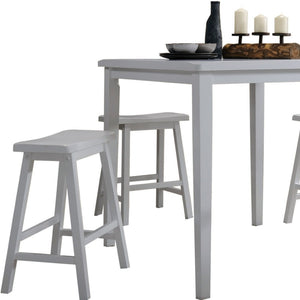 HomeRoots 36" Space-Saving 5-Piece White Rubberwood Counter Height Dining Set for Modern Compact Areas 286608