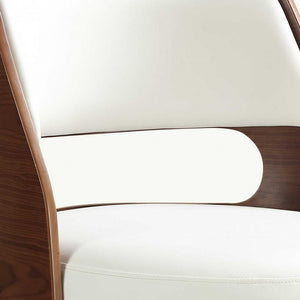 Homeroots 35" White Stainless Steel Swivel Low Back Bar Chair  Polyurethane Foam 286621