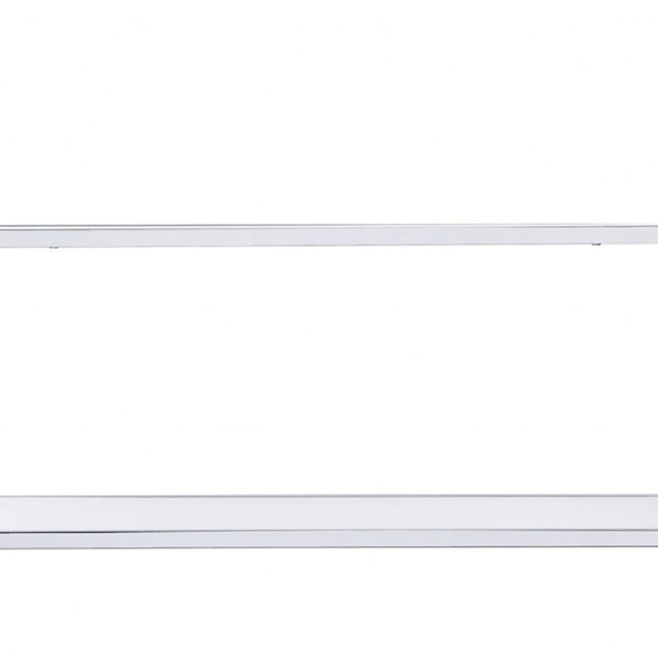 HomeRoots White Five-Tier Ladder Bookcase with Glass Shelves – Modern Metal Frame for Stylish Storage & Display 286630