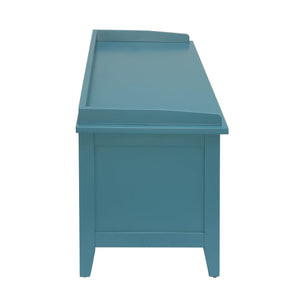 Homeroots 43" Teal Blue Solid Wood Storage Bench With Drawers Teal Solid Wood 286649