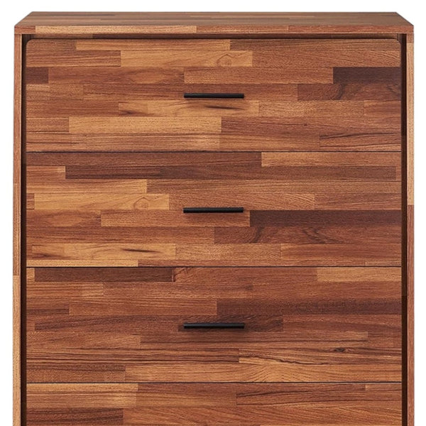 Homeroots 32" Brown Five Drawer Dresser Walnut Manufactured Wood 286659