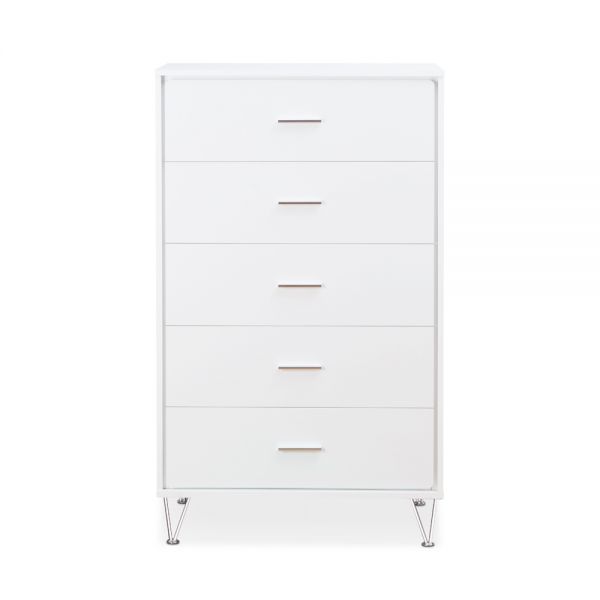 Homeroots 32" White Five Drawer Standard Chest White Manufactured Wood 286660