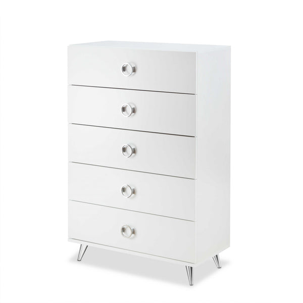 Homeroots 32" White Five Drawer Standard Chest White Manufactured Wood 286663