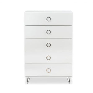 Homeroots 32" White Five Drawer Standard Chest White Manufactured Wood 286663