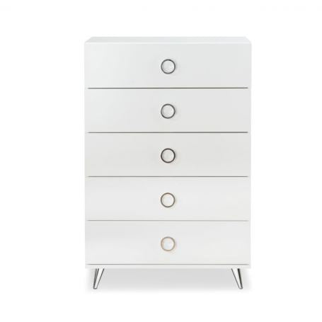 Homeroots 32" White Five Drawer Standard Chest White Manufactured Wood 286663