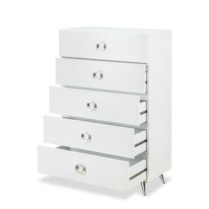Homeroots 32" White Five Drawer Standard Chest White Manufactured Wood 286663