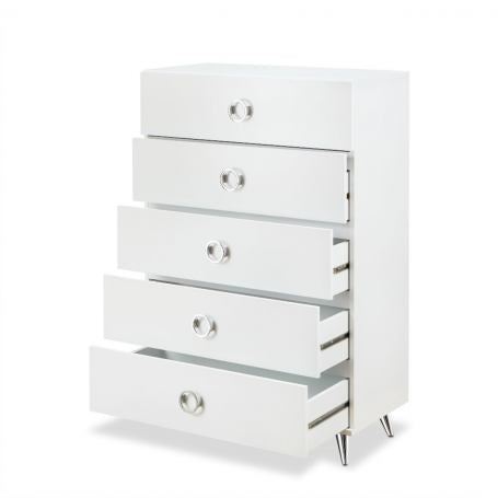 Homeroots 32" White Five Drawer Standard Chest White Manufactured Wood 286663
