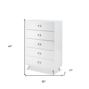 Homeroots 32" White Five Drawer Standard Chest White Manufactured Wood 286663