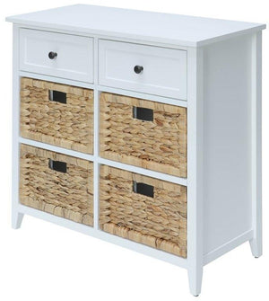 Homeroots 30" X 13" X 28" White Wood Veneer 6 Drawers Accent Chest  Wood 286667