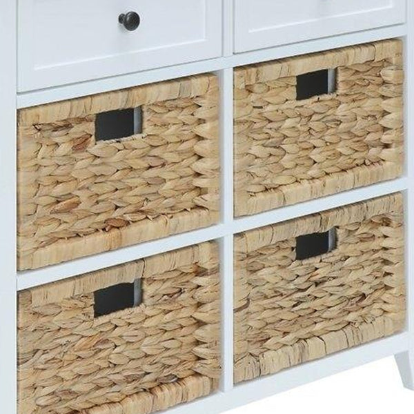 Homeroots 30" X 13" X 28" White Wood Veneer 6 Drawers Accent Chest  Wood 286667