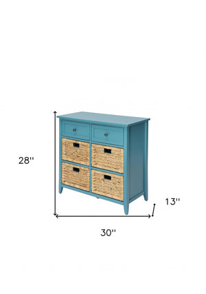 Homeroots Pop Of Color Teal Accent Chest With Storage Teal Wood 286668