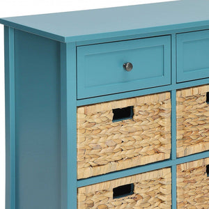 Homeroots Pop Of Color Teal Accent Chest With Storage Teal Wood 286668