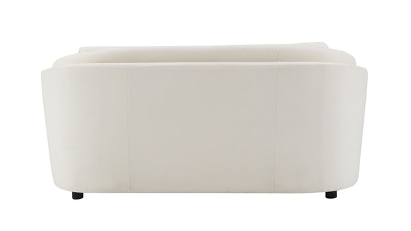 English Elm Mariko Beige Linen Loveseat with Pocket Coil Seat, KD Legs & 2 Toss Pillows for Cozy Style B2726P245021