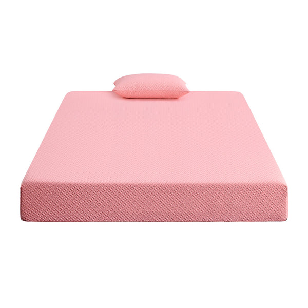 English Elm 7inch Gel-Infused Charcoal Memory Foam Full Mattress & Pillow Set Pink Breathable Fabric, Cooling Support B011P213351