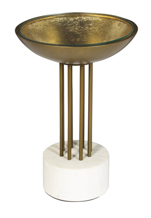 Hekman Furniture 28681 Round Side Table - Elegant Glass Top With Gold Leaf Finish & Marble Base, Ideal For Any Space Special Reserve Accent Table 28681