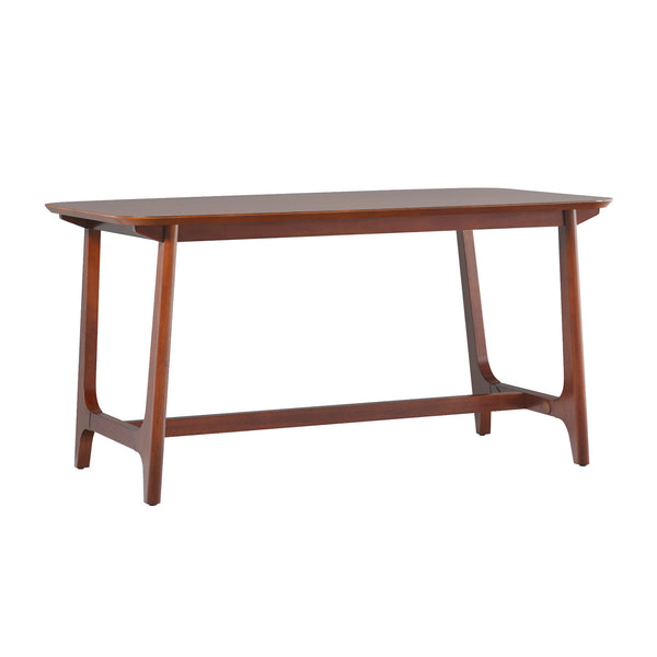 English Elm Walker Edison - Mid-Century 10015" Modern Dining Table with Trestle Base, Black Ash Veneer, Seats 4-6, Durable Design Walnut 65.25 L x 40.25 W x 5.5 H B185P169137