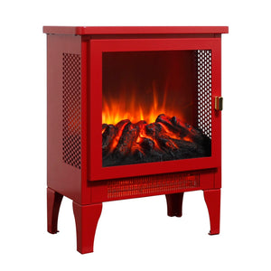 English Elm 18 Inch Electric Stove Heater Cast Iron Style 3d Led Flame Panoramic Mesh View W1769P394302