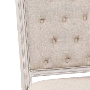 English Elm Wynsor Elegant Fabric Side Chairs Set of 2 in Antique Champagne — Tufted High-Back, Padded Comfort, Reeded Tapered Legs B2726P243299