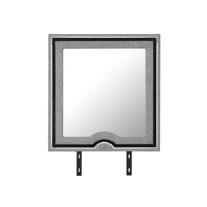 English Elm Isaiah Upholstered Gray LED Mirror — Large Aluminum Frame, Dresser-Mount Modern Vanity Accent B201P391178