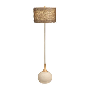 Crestview Collection Kenya Floor Lamp - Elegant Woven Rattan Shade, Sandstone Base, 3-way Socket & Versatile Design   Cvazvp110