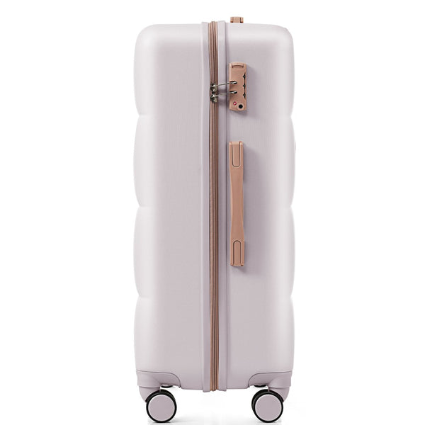 English Elm Luggage Set of 3 Abs Hard Shell Suitcases with Spinner Wheels and Built in Cup Holder Light Grey N726P296016D
