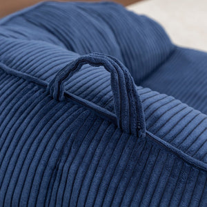 English Elm Giant Corduroy Bean Bag with Armrests Shredded Foam Lounge Chair for Living Room Dark Blue W2200P442629