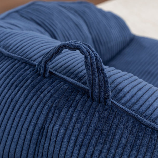 English Elm Giant Corduroy Bean Bag with Armrests Shredded Foam Lounge Chair for Living Room Dark Blue W2200P442629