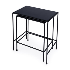Butler Specialty Carrera Outdoor Nesting Tables - Sleek Iron And Granite Design For Stylish Space-saving Elegance Black Iron,Granite 2870437-butler