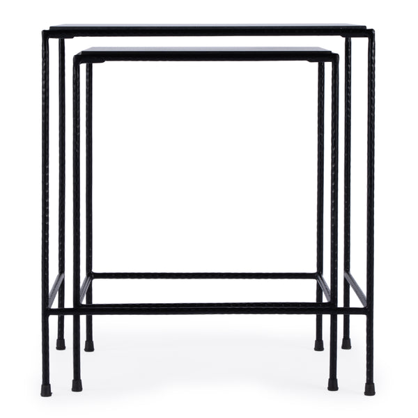 Butler Specialty Carrera Outdoor Nesting Tables - Sleek Iron And Granite Design For Stylish Space-saving Elegance Black Iron,Granite 2870437-butler